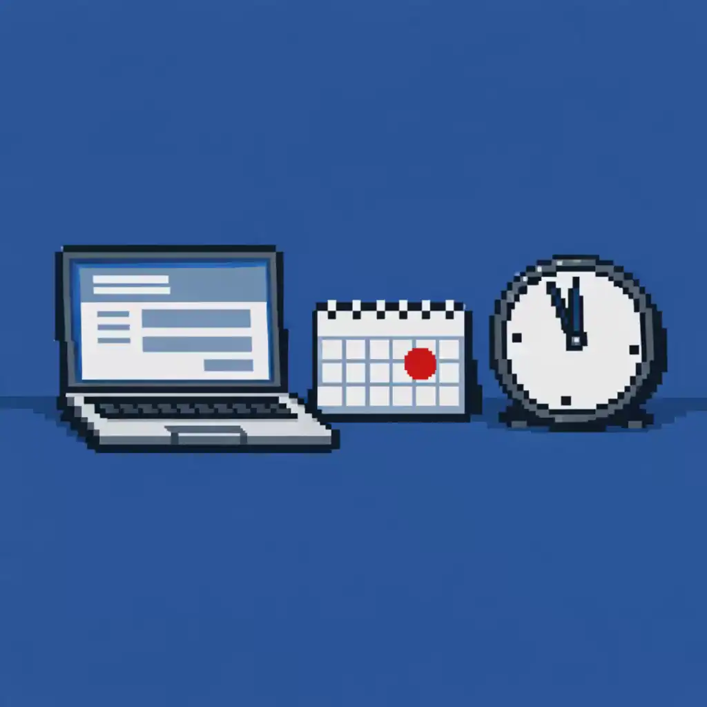 CELPE-Bras 2026 deadline concept with calendar, clock near midnight and laptop registration form in pixel art style
